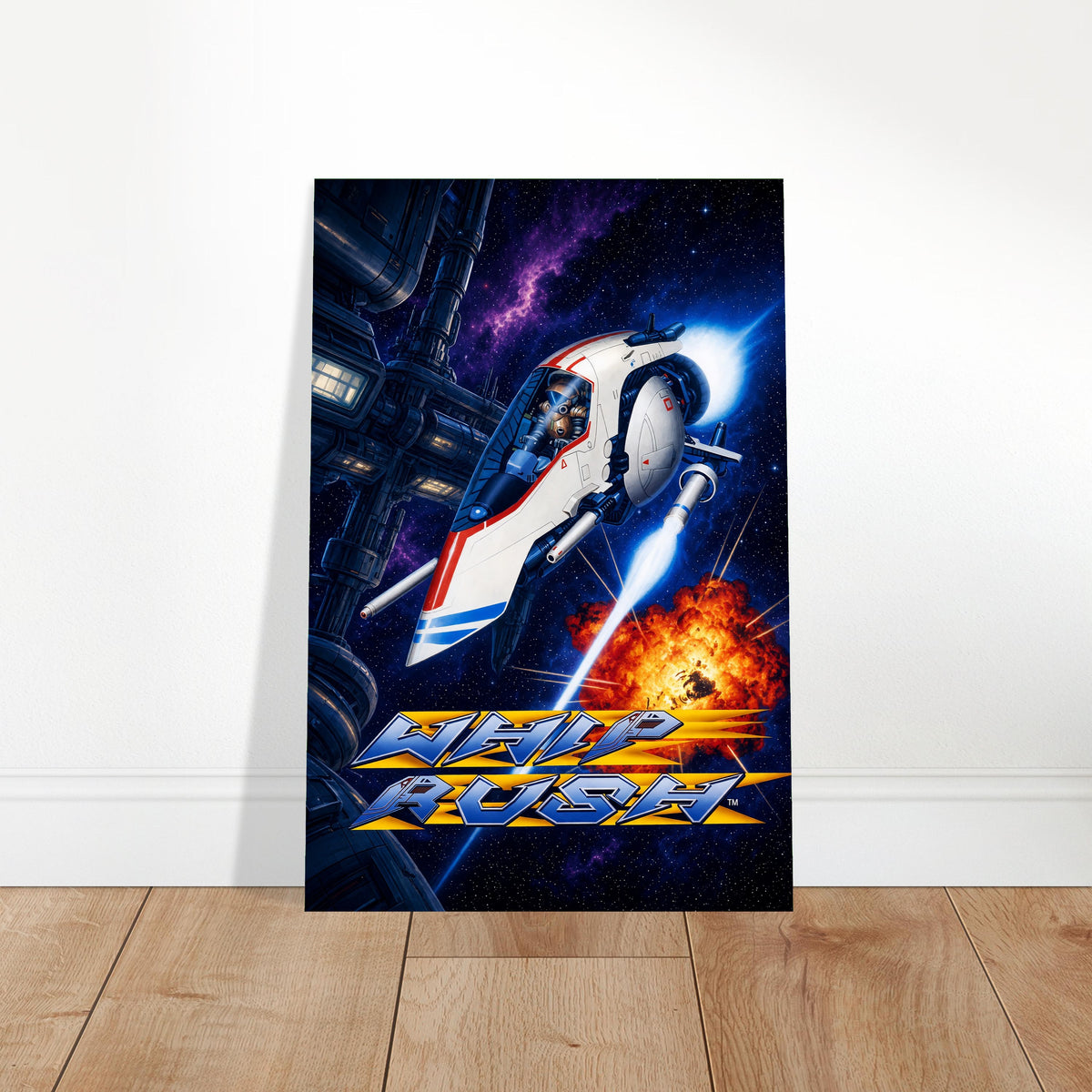 Whip Rush Poster - Sci-Fi Spaceship Shooter Retro Game Art Wall Art 2