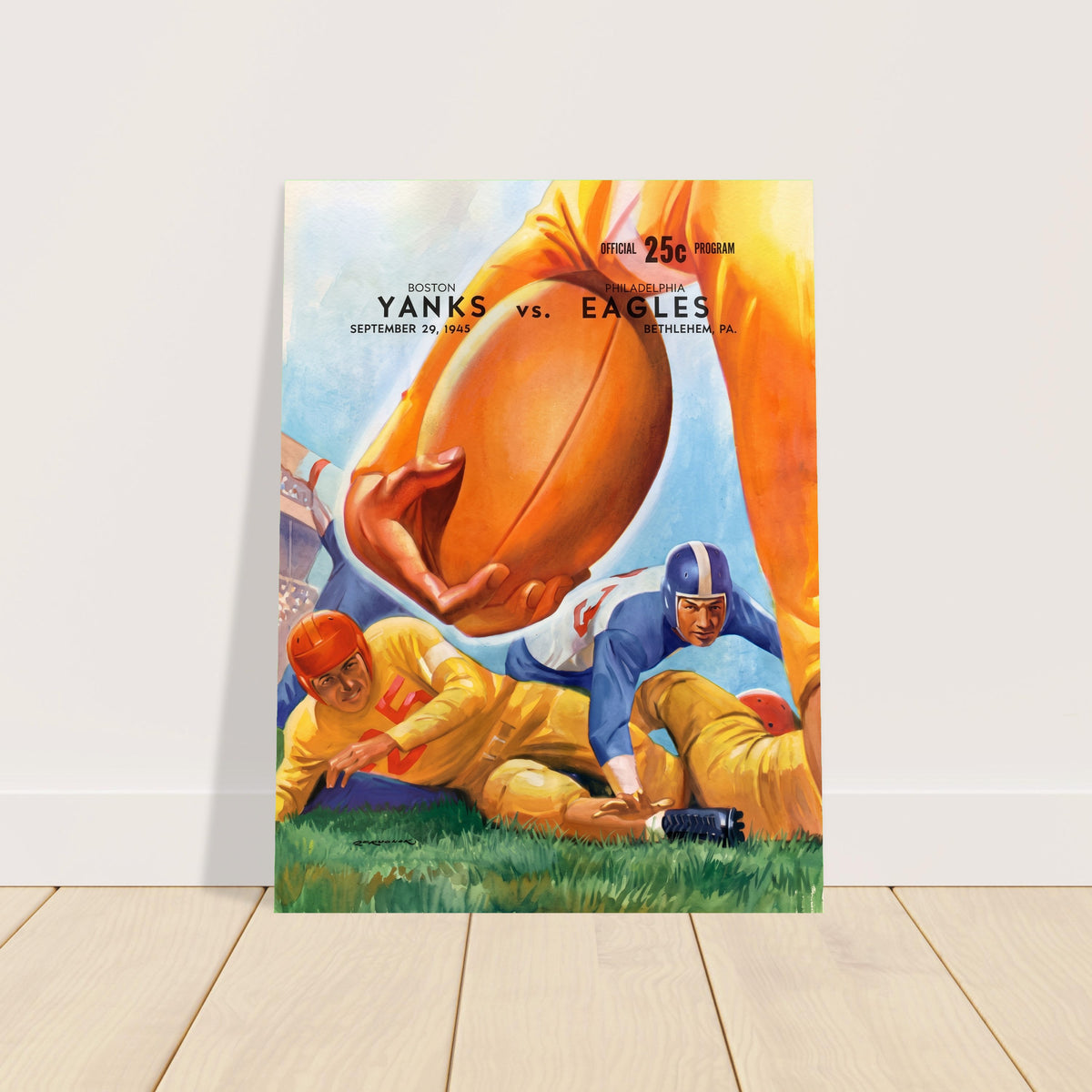 Boston Yanks vs Philadelphia Eagles 1945 Football Poster Wall Art Decor 2