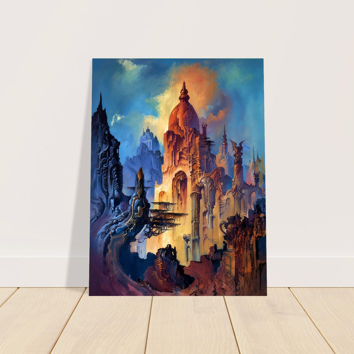 Bruce Pennington Forest Temple 1985 Poster – Fantasy Architecture Wall Art Decor 2