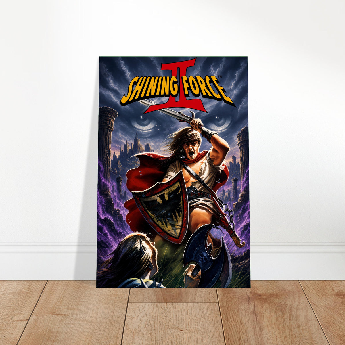Shining Force II Poster – Fantasy Warrior Hero Sword Battle Wall Art Decor 2