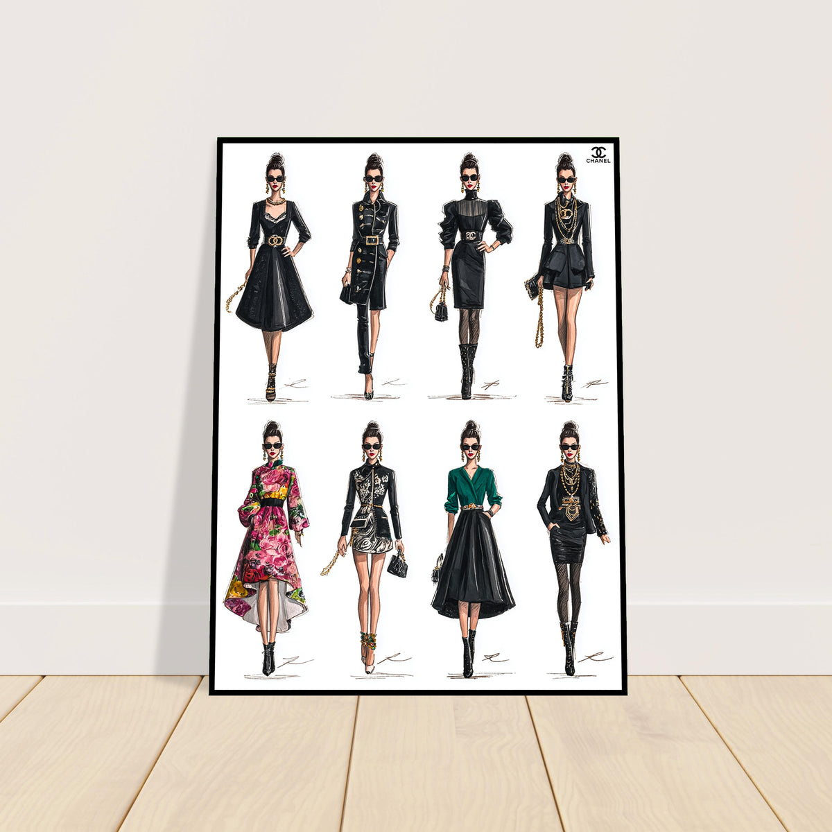Karl Lagerfeld Chanel Fashion Collection Design Sketches Poster Wall Art Decor 2