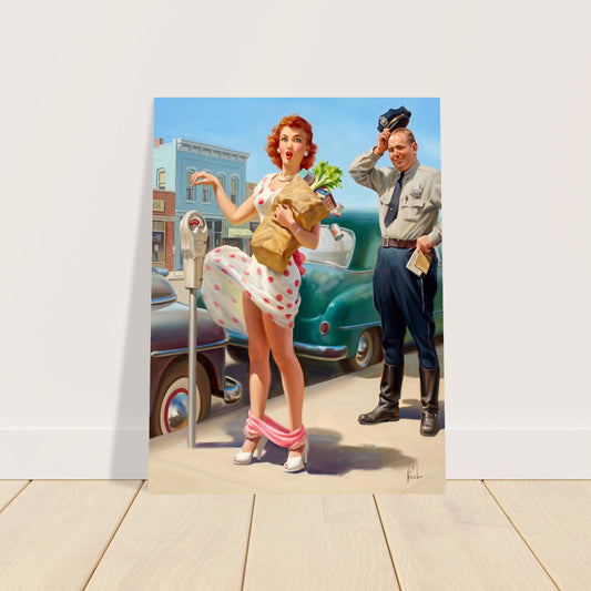 Art Frahm No Time to Lose 1951 Poster – Vintage Pin-Up Woman Wall Art Decor 2