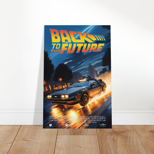 BACK TO THE FUTURE - DELOREAN TIME TRAVEL STREET BURNOUT - 80S MOVIE POSTER 2