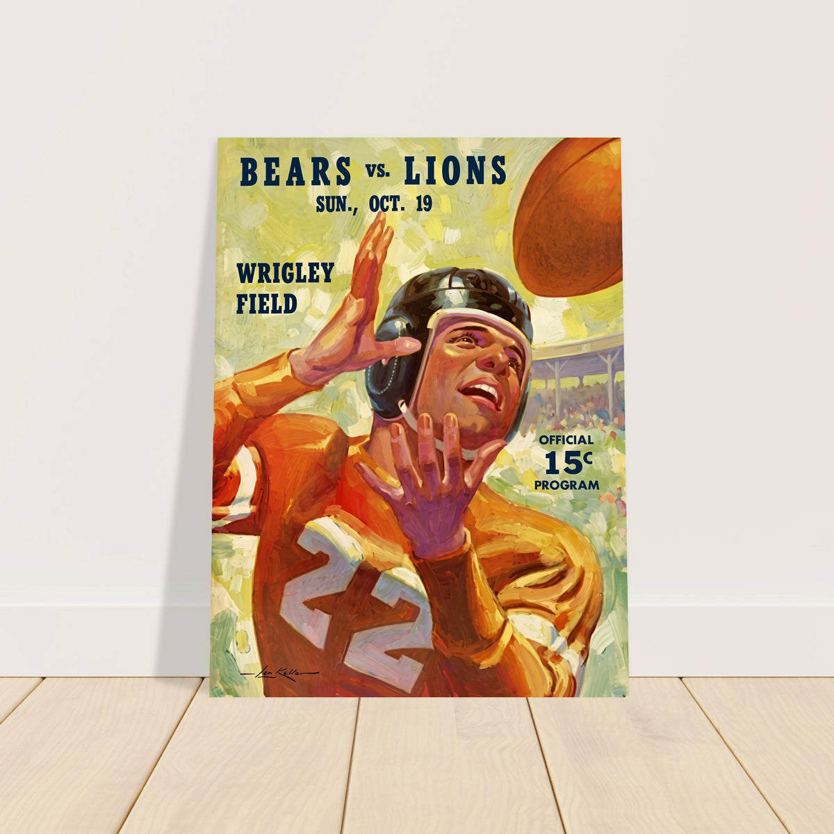 1941 Chicago Bears vs Detroit Lions Football Program Poster Wrigley Field Art 2