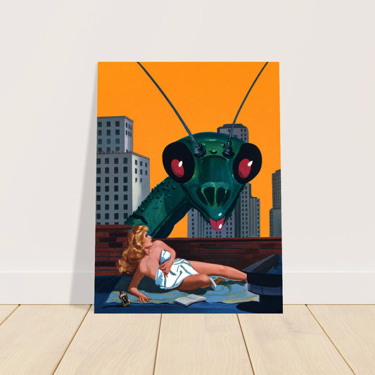 The Savage Swarm by Edward Valigursky 1957 Poster – Giant Mantis Sci-Fi 2