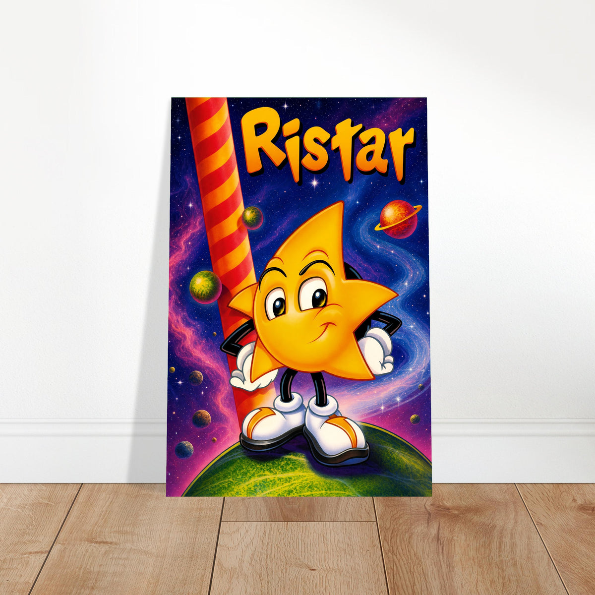 Ristar Yellow Star Character Poster – Retro Video Game Art Wall Art Decor 2