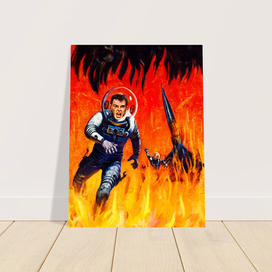 Escape from the Rocket Inferno by Edward Valigursky 1956 Poster Wall Art Decor 2
