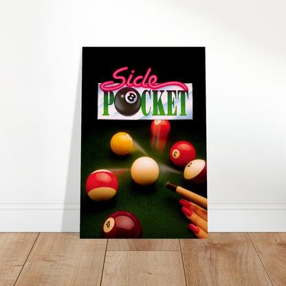 Side Pocket Pool Billiards Poster – Retro 8-Ball Game Art Wall Art Decor 2
