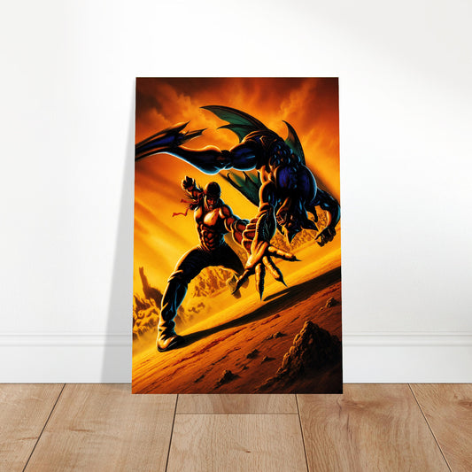 Slaughter Sport Poster - Demon Fighter Arena Retro Game Art Wall Art 2