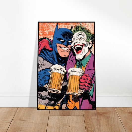 BATMAN JOKER DRINKING BEER COMIC BOOK VINTAGE STYLE ART POSTER - BAR DECORATION 2