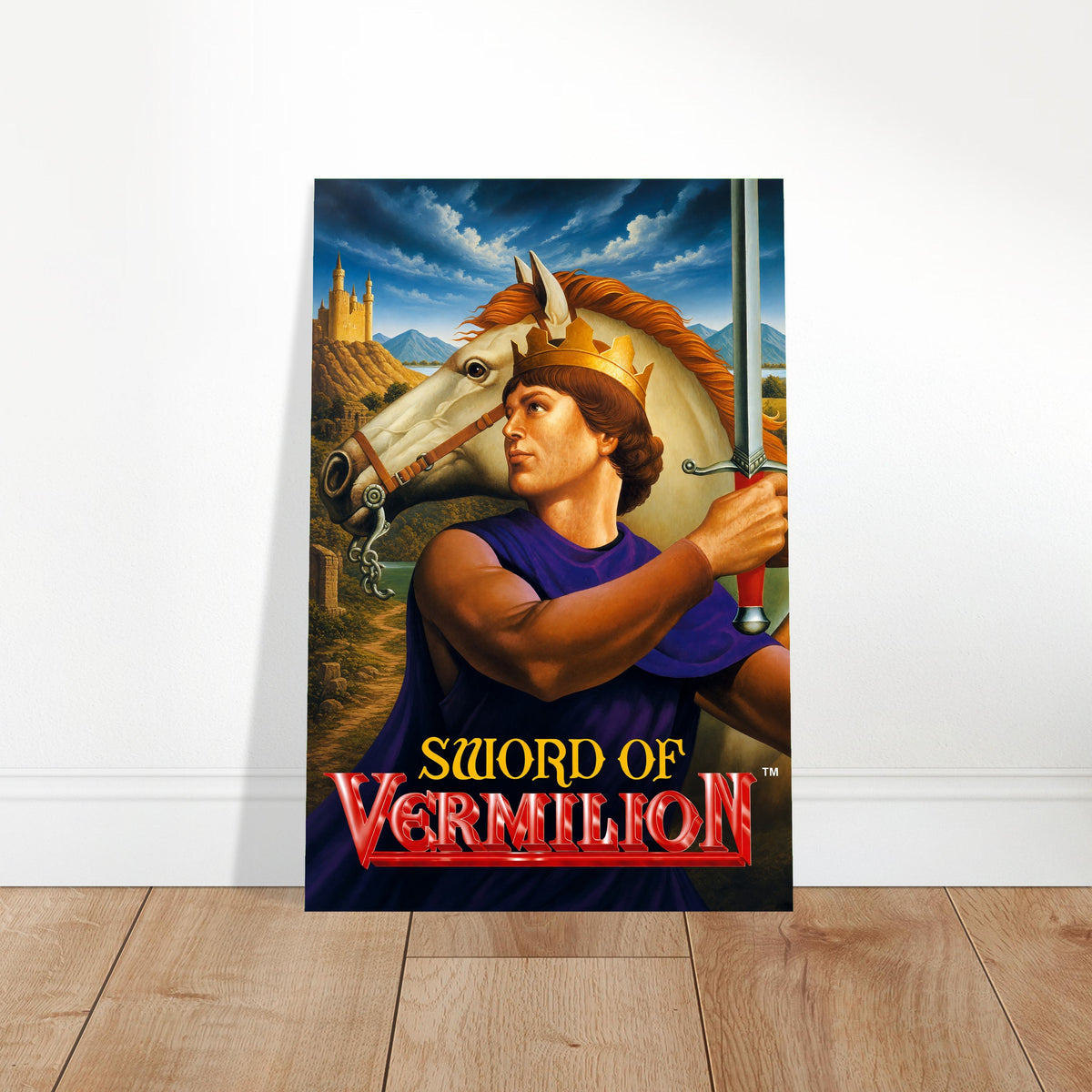 Sword of Vermilion Poster – Medieval Knight with Horse Fantasy Art 2