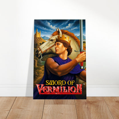 Sword of Vermilion Poster – Medieval Knight with Horse Fantasy Art 2