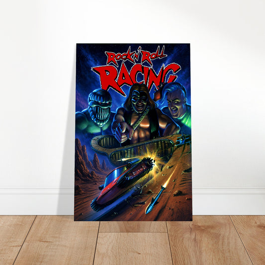 Rock N Roll Racing Poster – Neon Demons Desert Speed Game Art Wall Art Decor 2