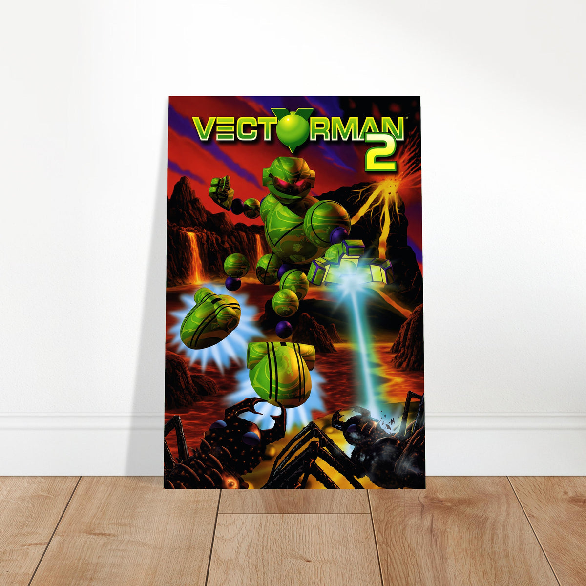 Vectorman 2 Retro Video Game Poster – Green Robot Warrior Action Wall Art Decor 2
