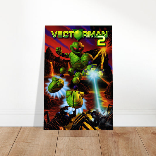 Vectorman 2 Retro Video Game Poster – Green Robot Warrior Action Wall Art Decor 2