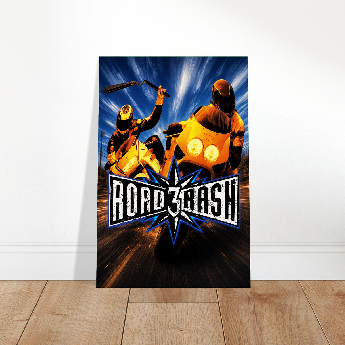 Road Crash Motorcycle Poster – Action Bike Racing 80s Art Wall Art Decor 2