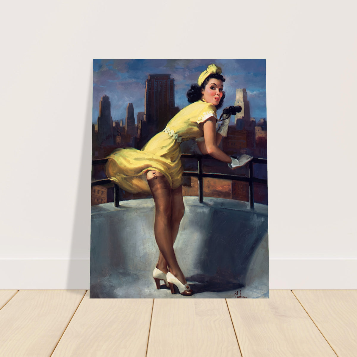 Art Frahm A Breezy View from the Top 1945 Poster – Pin-Up Woman Wall Art Decor 2