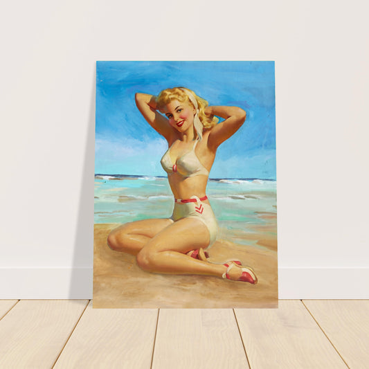 Art Frahm Yours For the Basking 1945 Vintage Pin-Up Poster 2