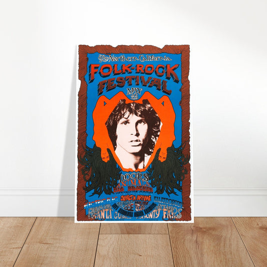 THE DOORS 1968 FOLK-ROCK FESTIVAL POSTER - JIM MORRISON PSYCHEDELIC CONCERT ART 2
