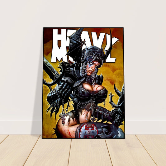 SIMON BISLEY HEAVY METAL POSTER WARRIOR WOMAN V33#4 COVER WITH GOTHIC ARMOR 2