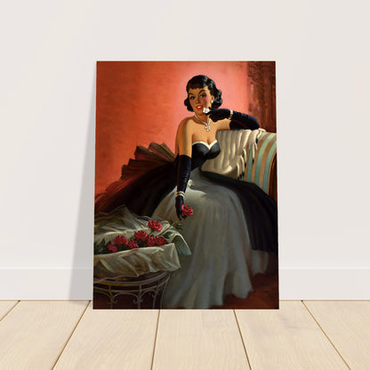 Art Frahm Glamorous Pin-Up with Roses Poster 1950 Wall Art Decor 2