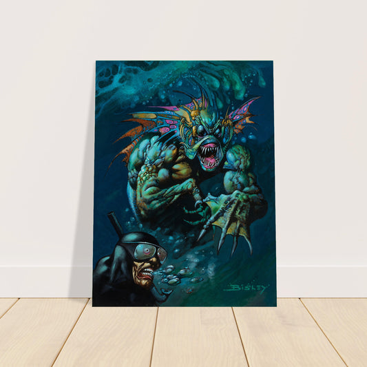 SIMON BISLEY SEA MONSTER THREATENS DIVER POSTER – HORROR ART Wall Art Decor 2