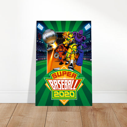 Super Baseball 2020 Poster – Retro Robot Sports Game Art Wall Art Decor 2
