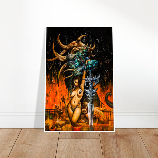 Heavy Metal 2004 Poster – Simon Bisley Art Reprint, Fantasy Demon Queen 2