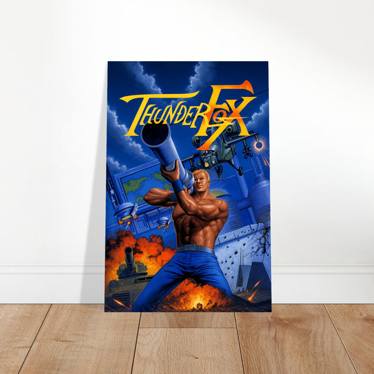 Thunder Fox Arcade Game Poster – Muscular Hero Action 1990 Wall Art Decor 2