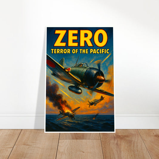 ZERO FIGHTER AIRCRAFT POSTER - WWII PACIFIC THEATER AVIATION HISTORY ART 2