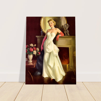 Pin-Up in Front of Fireplace by Art Frahm 1953 Poster Wall Art Decor 2