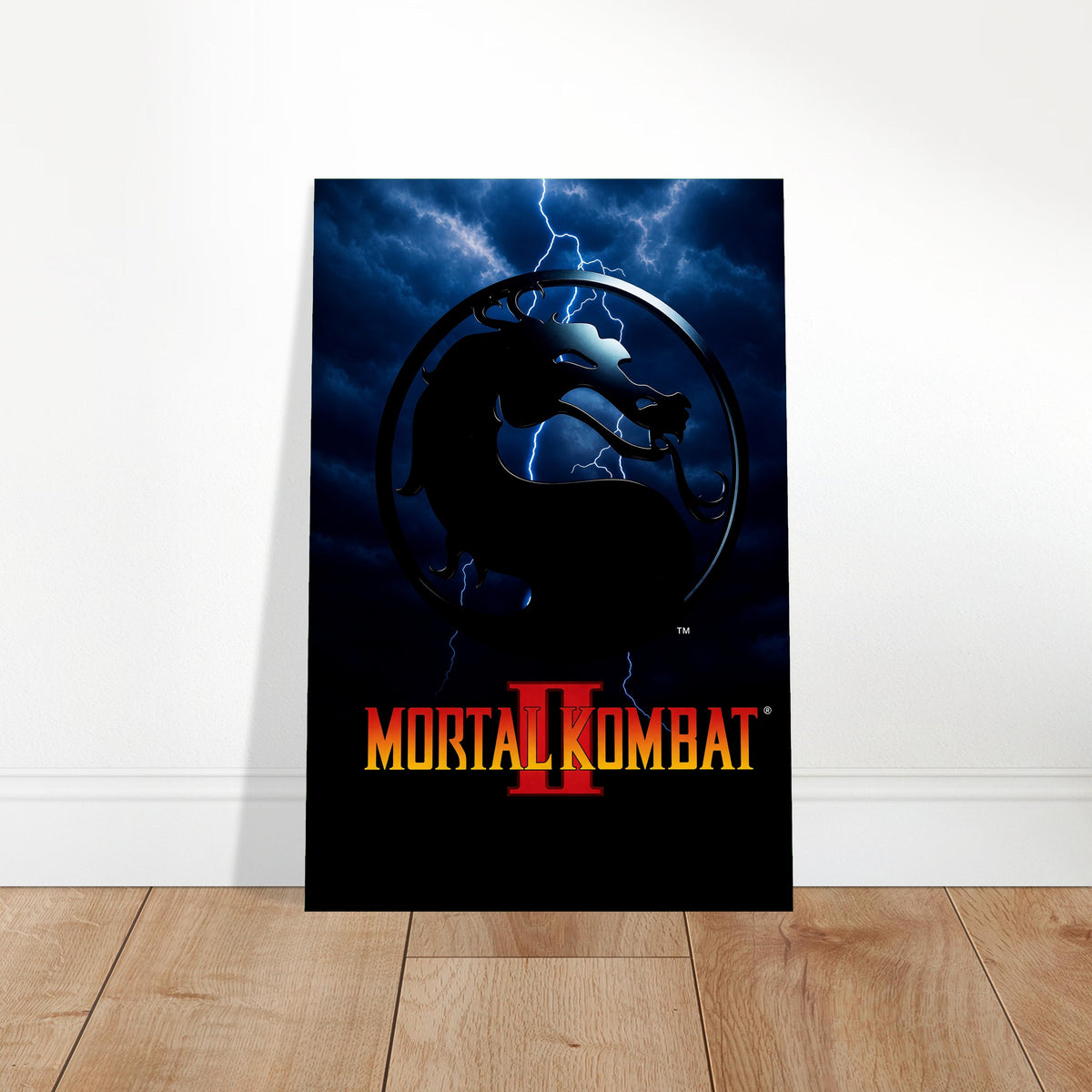 Mortal Kombat II Lightning Dragon Logo Poster – Classic Fighting Game 2