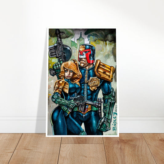 Judge Dredd & Psi-Judge Poster – Re-Print of Simon Bisley’s 2021 Artwork 2