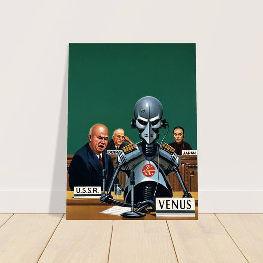 The Delegate from Venus by Edward Valigursky 1958 Poster – Sci-Fi Robot Diplomat 2