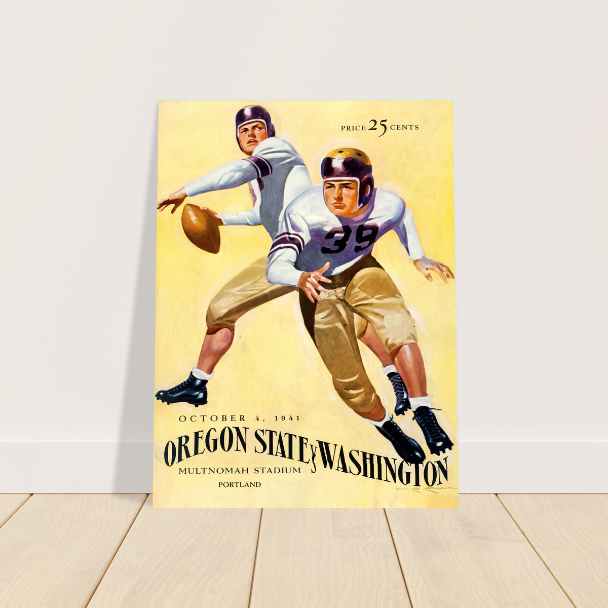 1941 Oregon State vs Washington Football Game Poster Wall Art Decor 2