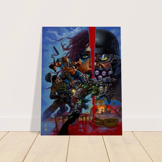 SIMON BISLEY AVALON POSTER – DARK FANTASY WARRIOR WOMAN WITH SKULL HELM 2