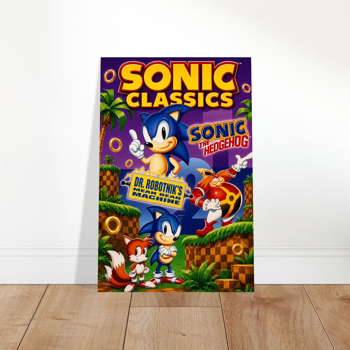 Sonic Classics Poster – Hedgehog & Dr. Robotnik's Mean Machines Wall Art Decor 2