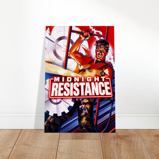 Midnight Resistance Poster – Red Rebel Fighter Retro Game Art Wall Art Decor 2