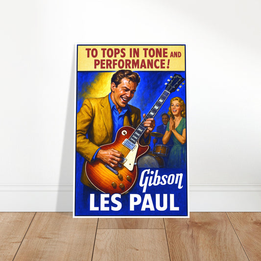 Les Paul Guitar Poster - Tops in Tone Performance - Vintage Ad Art Print 2