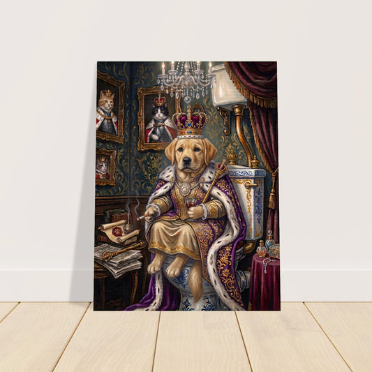 Royal Golden Retriever on the Throne Funny Bathroom Wall Art Vintage Dog Print 2
