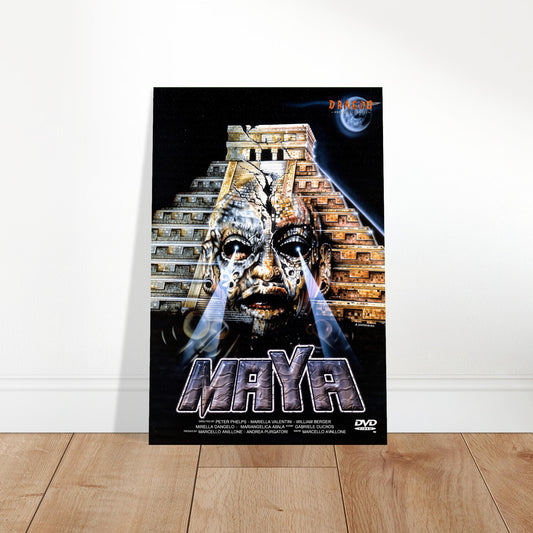 MAYA 1989 Movie Poster – Ancient Aztec Temple Skull Mystery Wall Art Decor 2