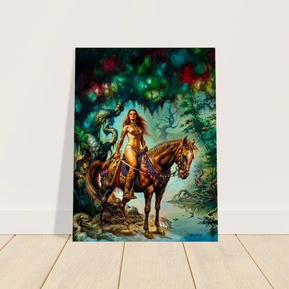 Boris Vallejo Fantasy Warrior Woman Poster 1978 – Demon Horse Art Wall Art Decor 2
