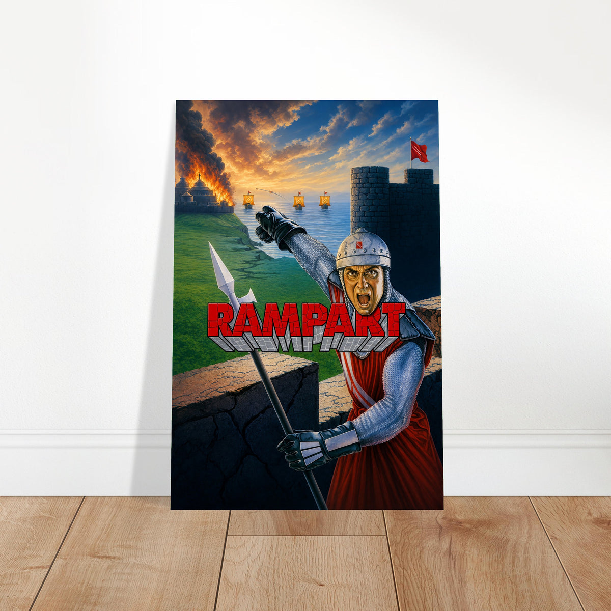 Rampart Arcade Game Poster – Medieval Warrior Castle Defense 1990 Wall Art Decor 2