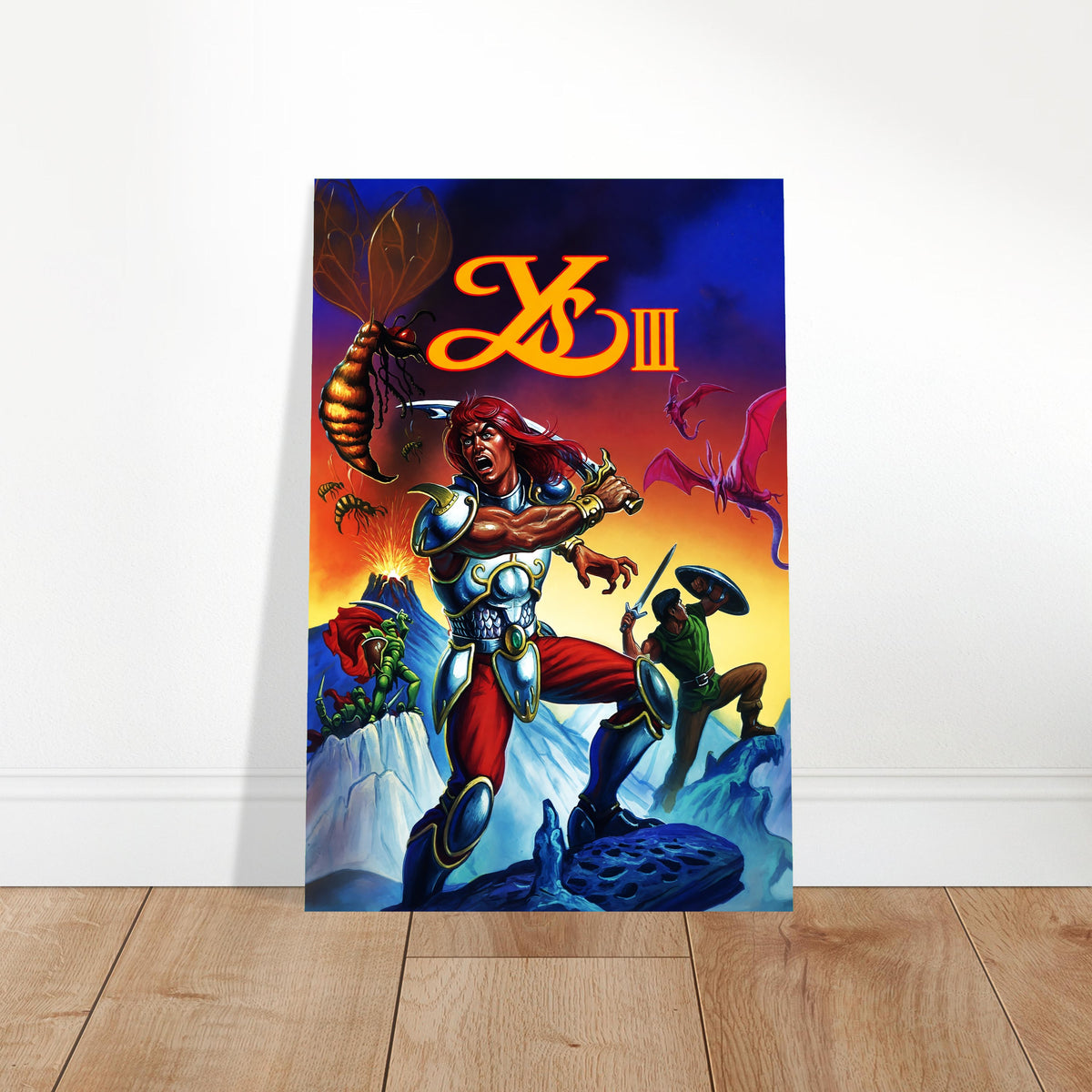 Ys III Wanderers from Ys Poster – Red Warrior Hero Fantasy RPG Wall Art Decor 2