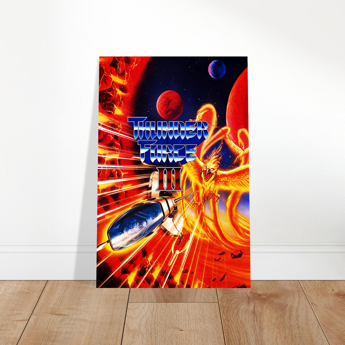 Thunder Force III Poster – Retro Arcade Fire Phoenix Space Battle Wall Art Decor 2