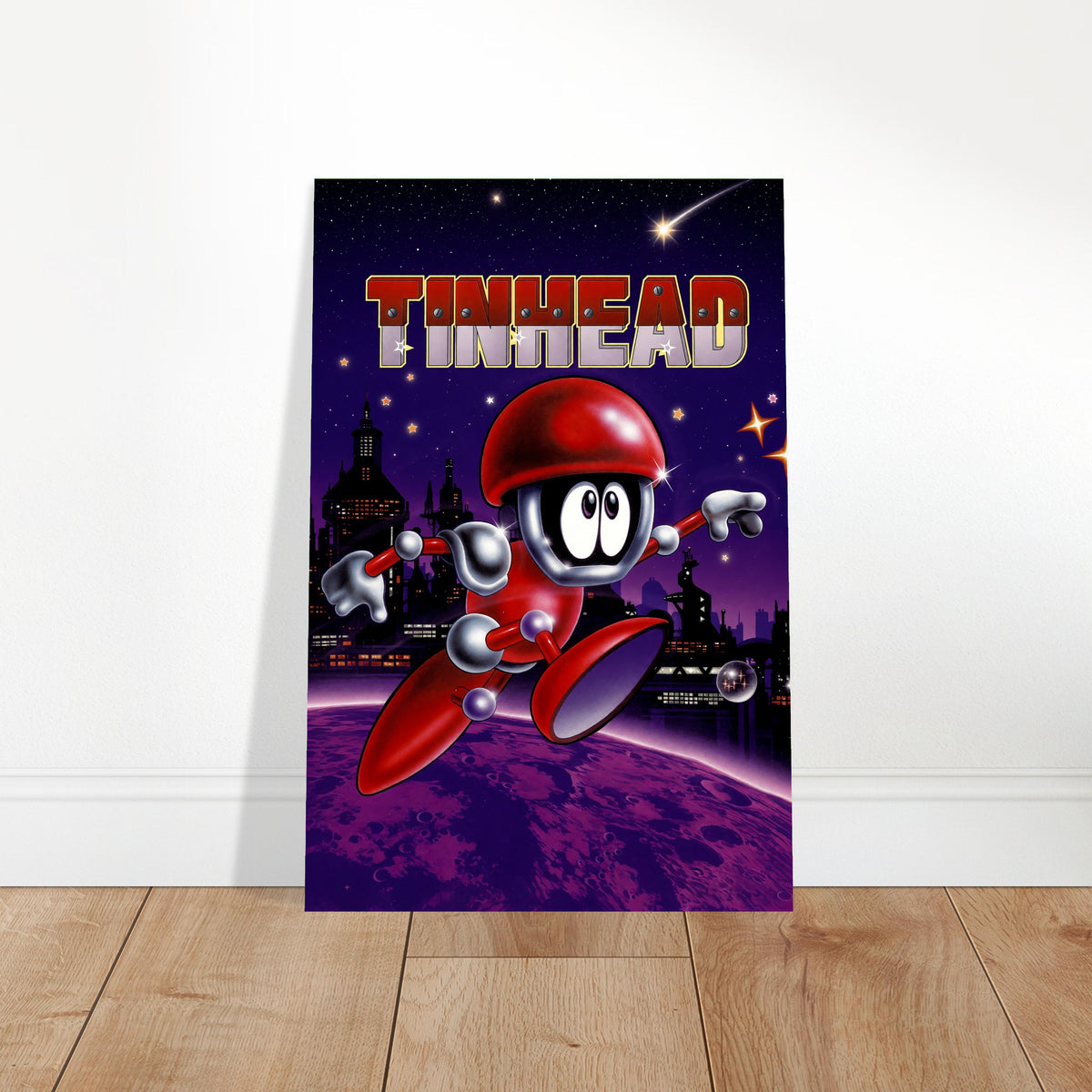 Tinhead Poster - Retro Robot Platformer Game Cover Art Wall Art Decor 2