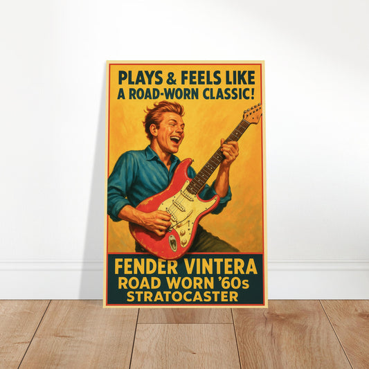 Vintera Stratocaster Poster - Road Worn '60s Guitar Ad Print 2