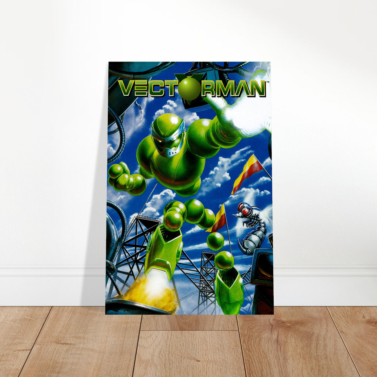 Vectorman Poster – Green Robot Hero Video Game Art Print Wall Art Decor 2