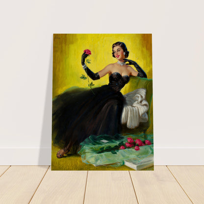 Art Frahm Glamorous Pin-Up with Roses Poster 1950 Wall Art Decor 2