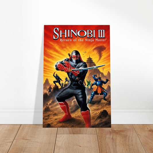 Shinobi III Ninja Master Poster – Red Warrior Action Game Art Wall Art Decor 2